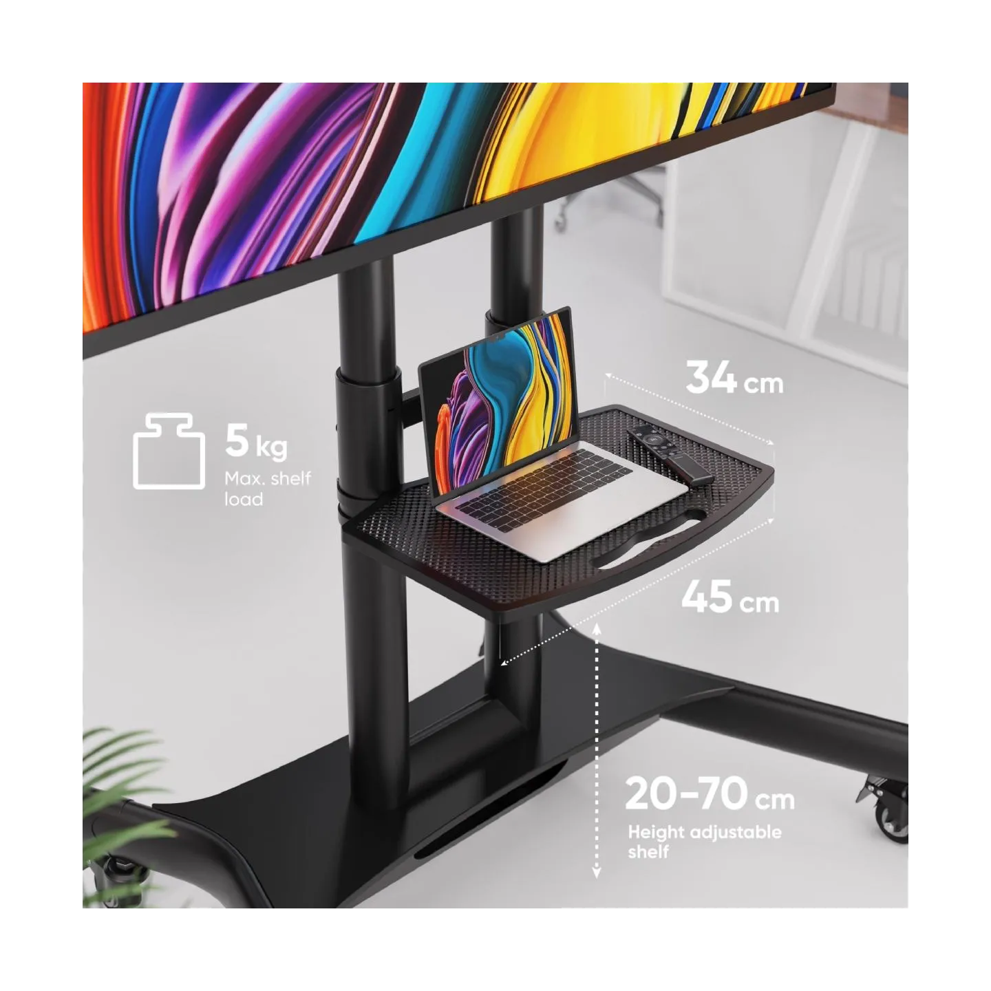 Onkron TV SET ACC MOBILE STAND/40-70"/BLACK TS1551-B ONKRON
