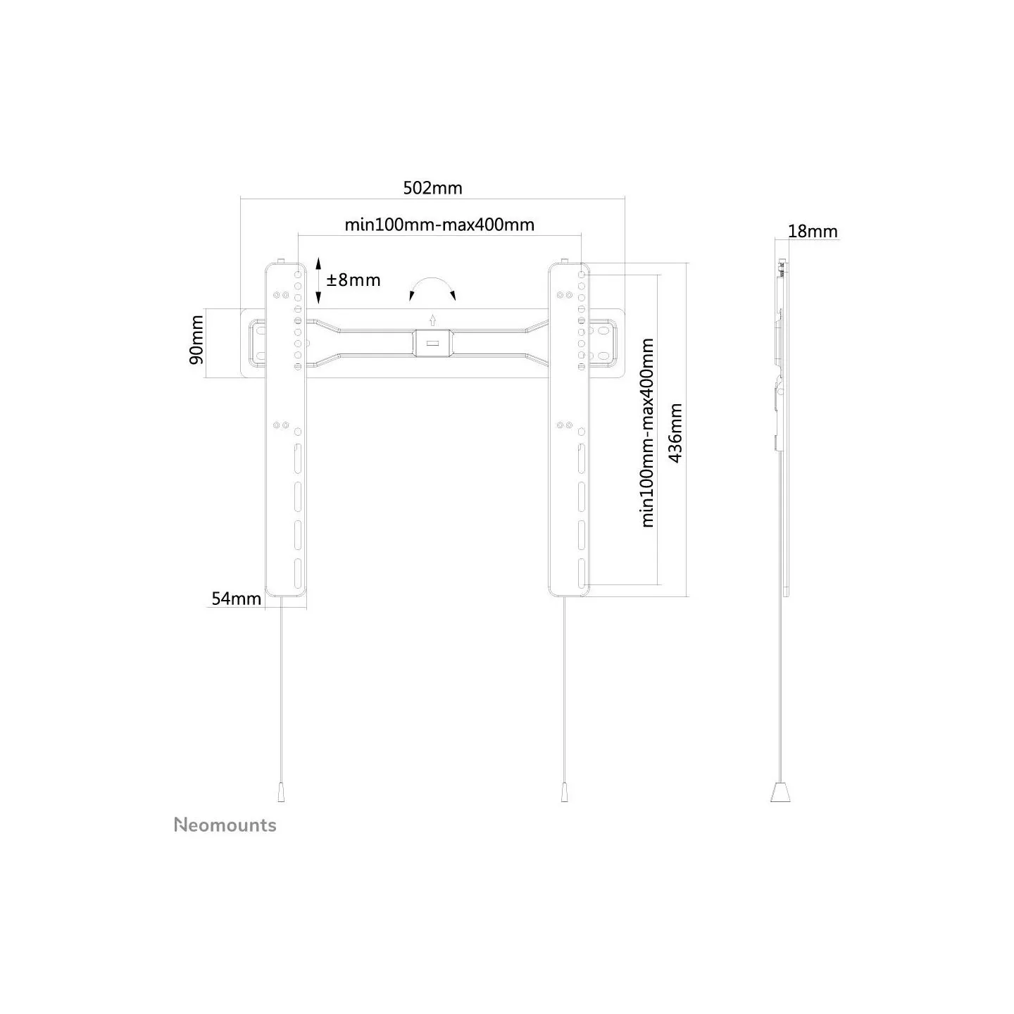 Neomounts TV SET ACC WALL MOUNT BLACK/32-55" LED-W400BLACK NEOMOUNTS