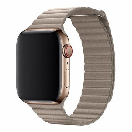 Devia Elegant Leather Loop(44mm) for Apple Watch stone