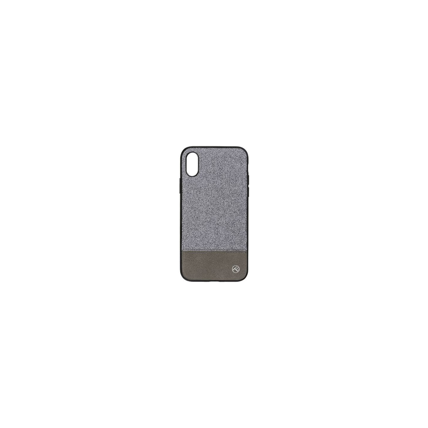 Tellur Cover Synthetic Leather Glitter II for iPhone X/XS silver