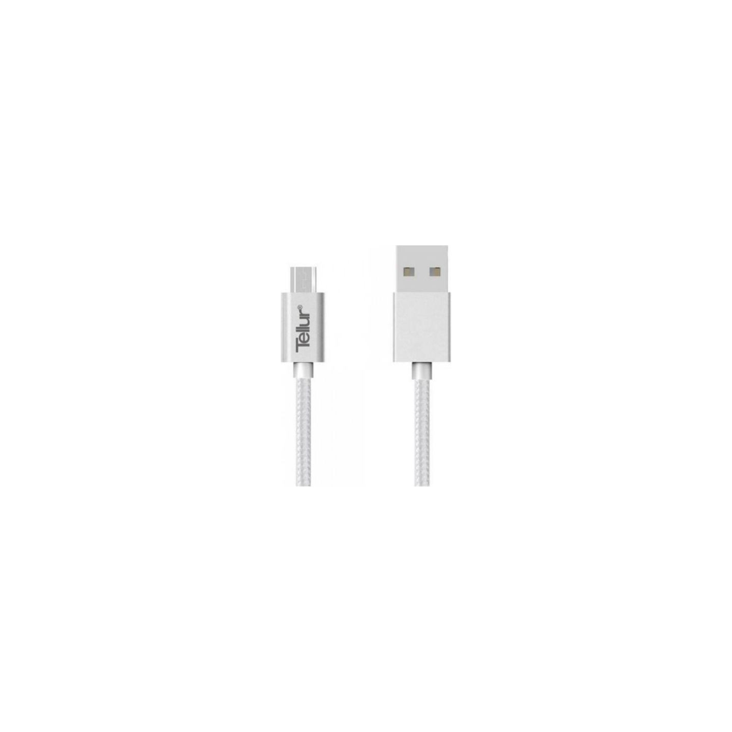 Tellur Data cable, USB to Micro USB, Nylon Braided, 1m silver
