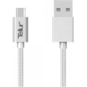Tellur Data cable, USB to Micro USB, Nylon Braided, 1m silver