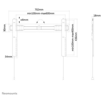 Neomounts TV SET ACC WALL MOUNT/37-75" LED-W600BLACK NEOMOUNTS
