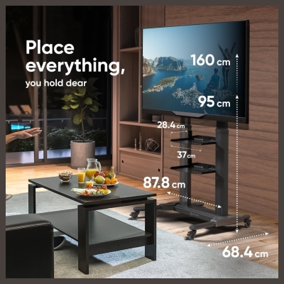 Onkron TV SET ACC MOBILE STAND/40-80"/BLACK TS2771-B ONKRON