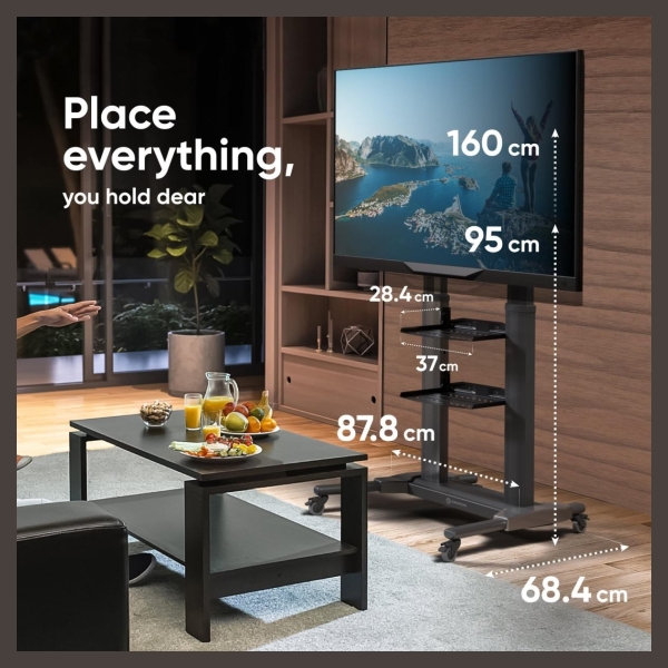 Onkron TV SET ACC MOBILE STAND/40-80"/BLACK TS2771-B ONKRON