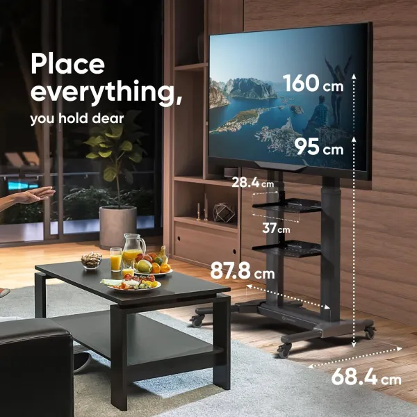 Onkron TV SET ACC MOBILE STAND/40-80"/BLACK TS2771-B ONKRON