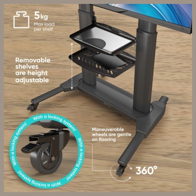 Onkron TV SET ACC MOBILE STAND/40-80"/BLACK TS2771-B ONKRON