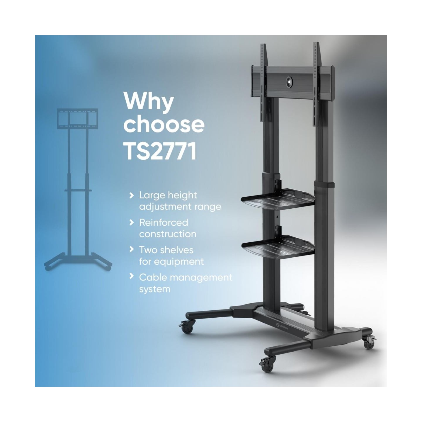 Onkron TV SET ACC MOBILE STAND/40-80"/BLACK TS2771-B ONKRON