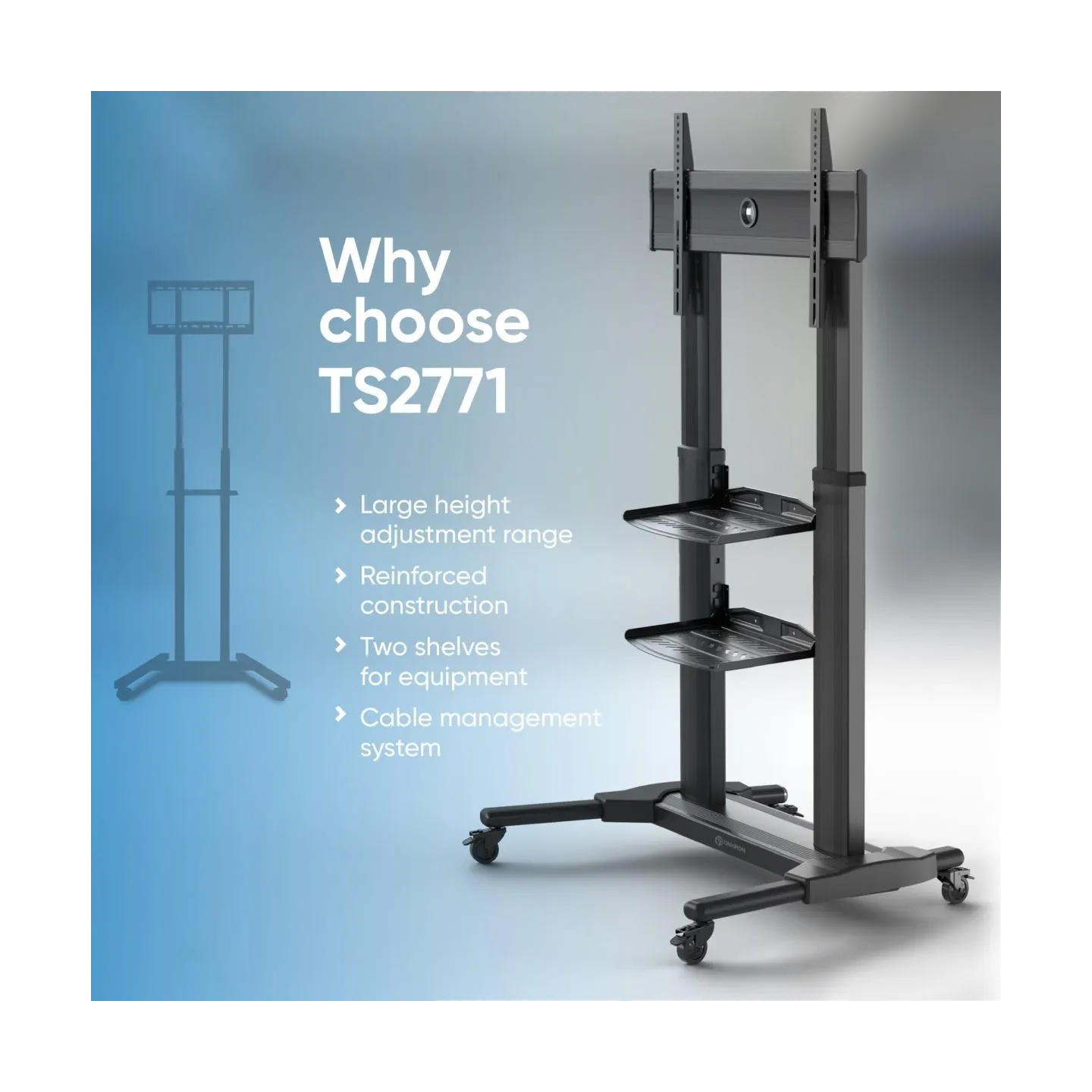 Onkron TV SET ACC MOBILE STAND/40-80"/BLACK TS2771-B ONKRON