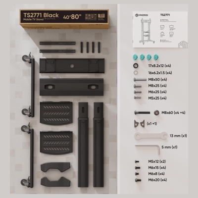 Onkron TV SET ACC MOBILE STAND/40-80"/BLACK TS2771-B ONKRON