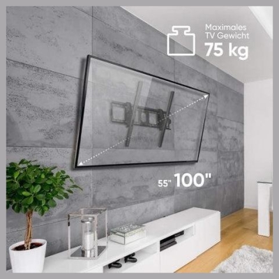 Onkron TV SET ACC WALL MOUNT/55-100"/BLACK UT4-B ONKRON