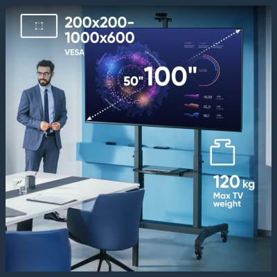 Onkron TV SET ACC MOBILE STAND/50-100" BLACK TS1991-B ONKRON