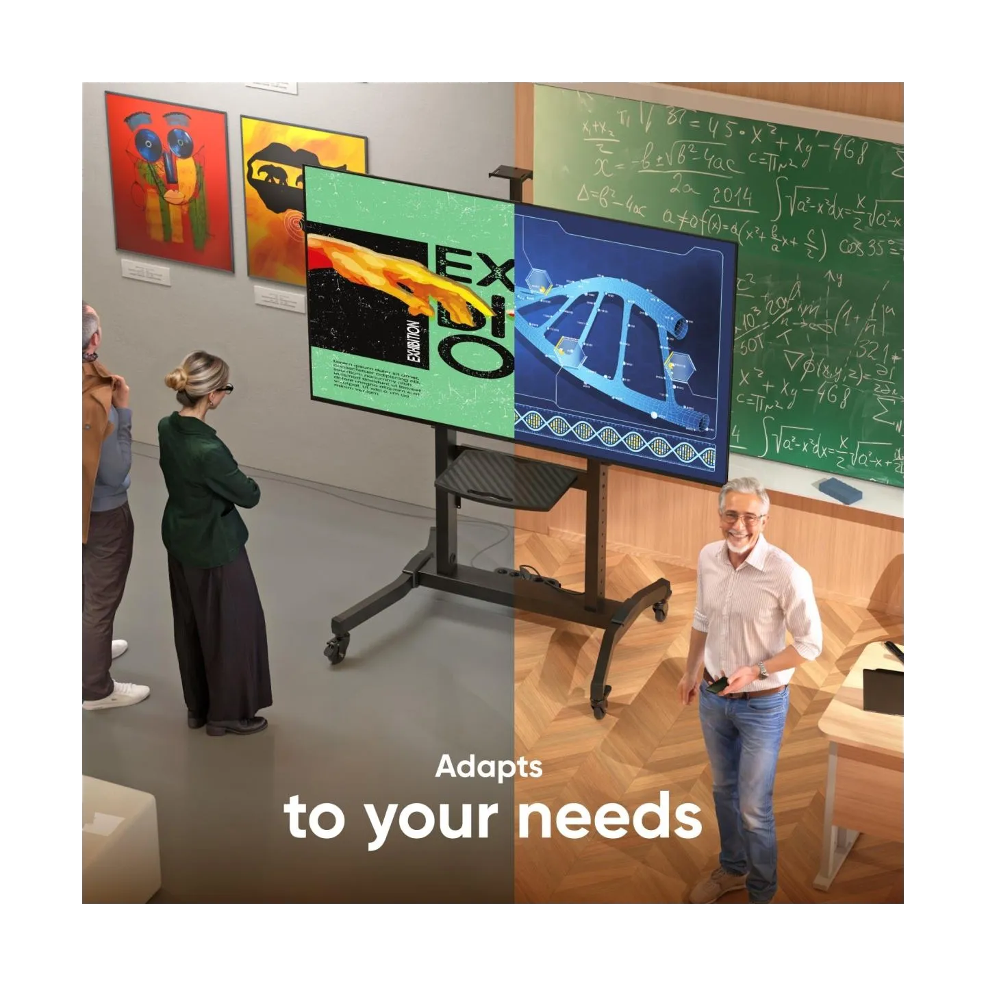 Onkron TV SET ACC MOBILE STAND/50-100" BLACK TS1991-B ONKRON