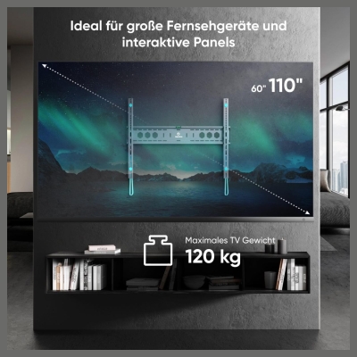 Onkron TV SET ACC WALL MOUNT/60-110"/BLACK UF12-B ONKRON