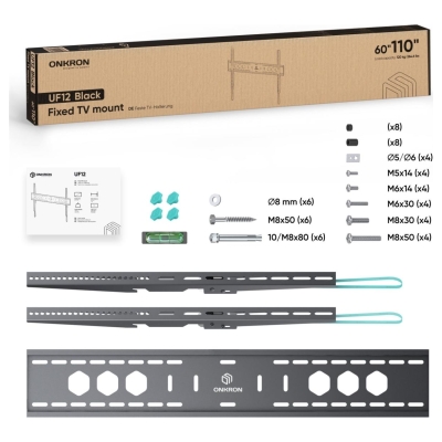 Onkron TV SET ACC WALL MOUNT/60-110"/BLACK UF12-B ONKRON
