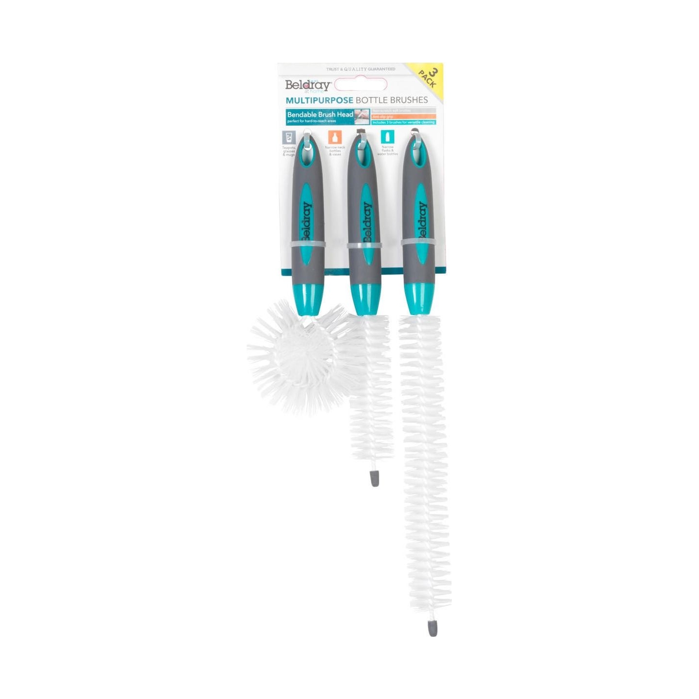 Beldray LA082770FPEU7 3 Piece Bottle Brush Set