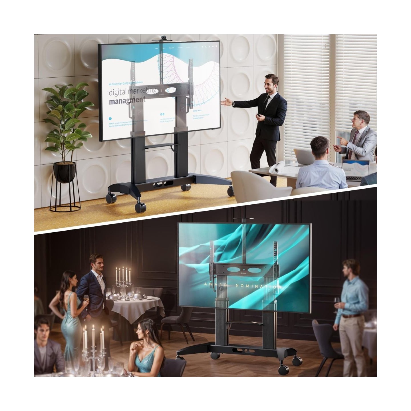 Onkron TV SET ACC MOBILE STAND/70-110" BLACK TS2821-B ONKRON
