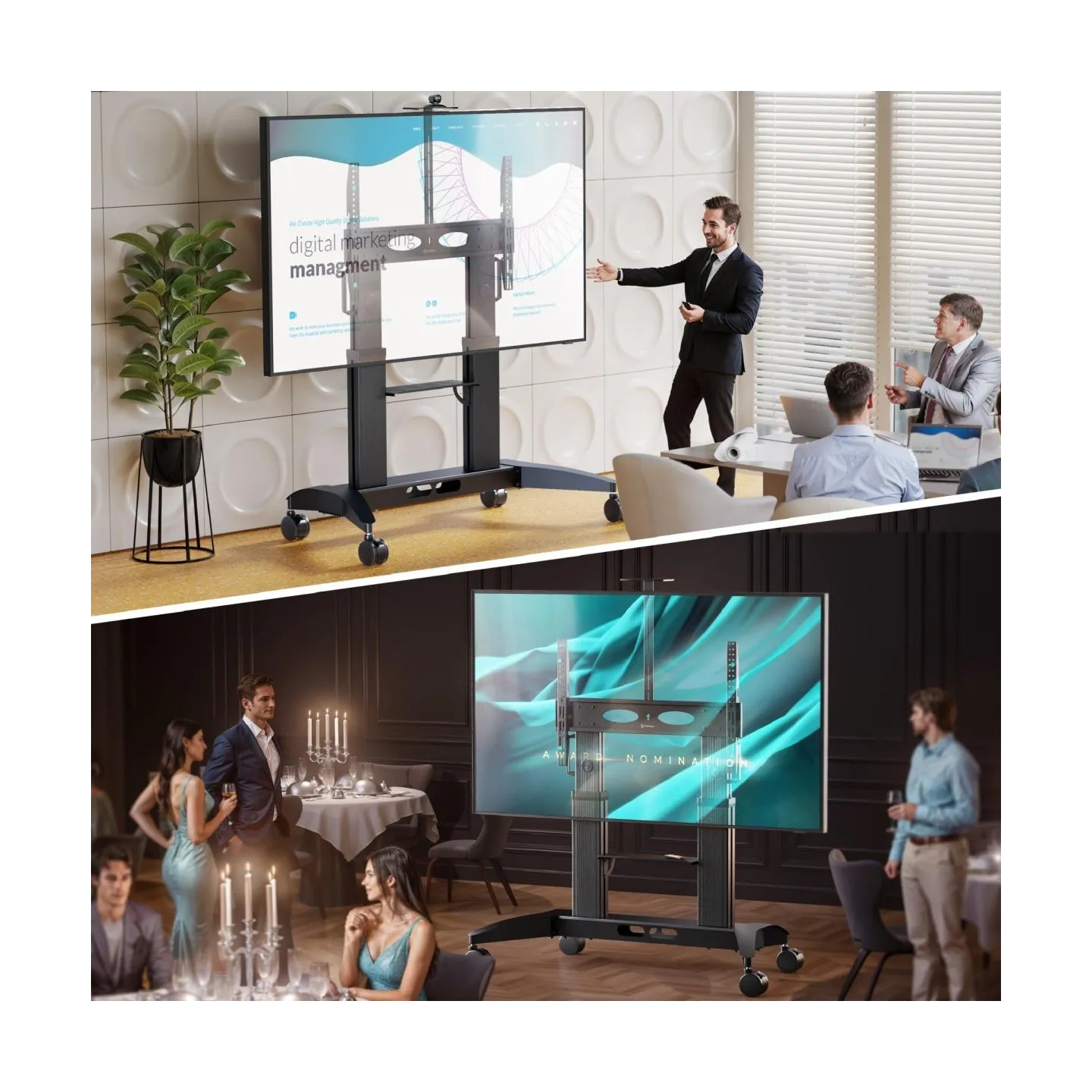 Onkron TV SET ACC MOBILE STAND/70-110" BLACK TS2821-B ONKRON