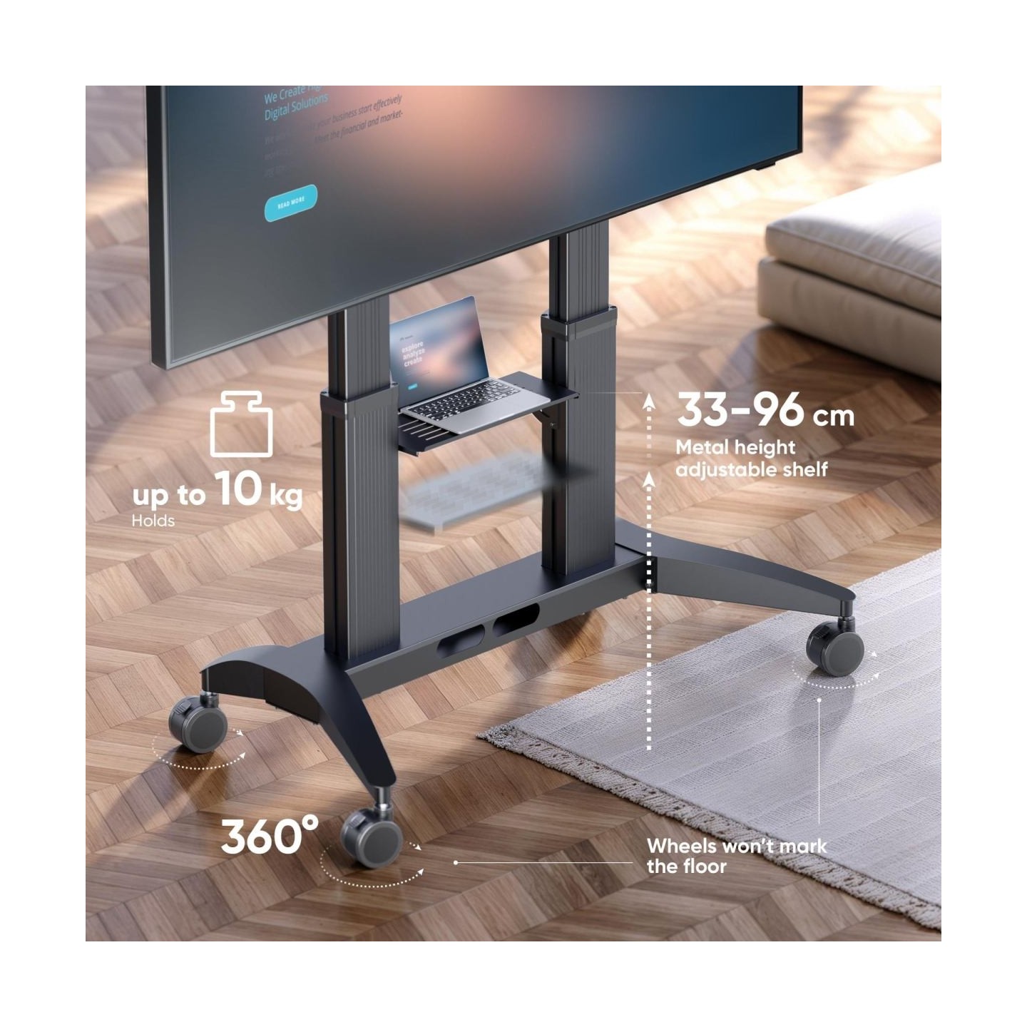 Onkron TV SET ACC MOBILE STAND/70-110" BLACK TS2821-B ONKRON