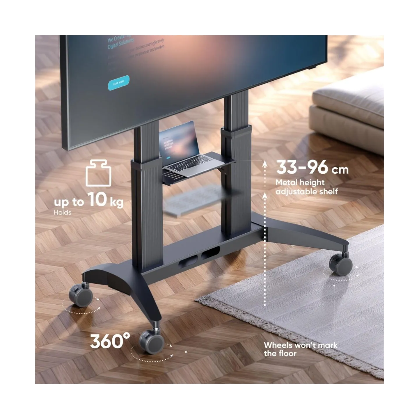 Onkron TV SET ACC MOBILE STAND/70-110" BLACK TS2821-B ONKRON