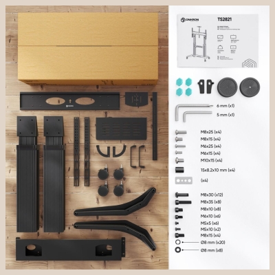 Onkron TV SET ACC MOBILE STAND/70-110" BLACK TS2821-B ONKRON