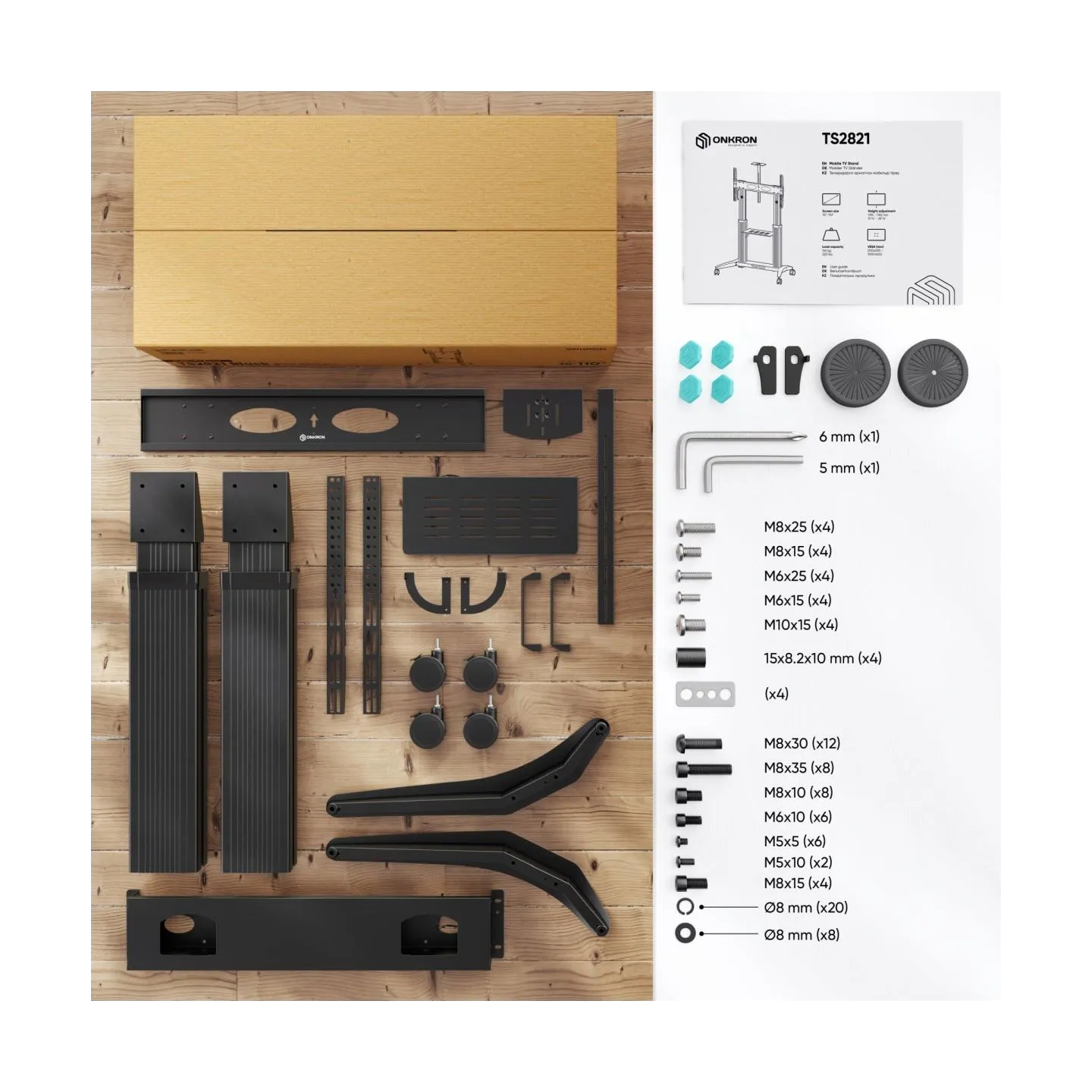 Onkron TV SET ACC MOBILE STAND/70-110" BLACK TS2821-B ONKRON