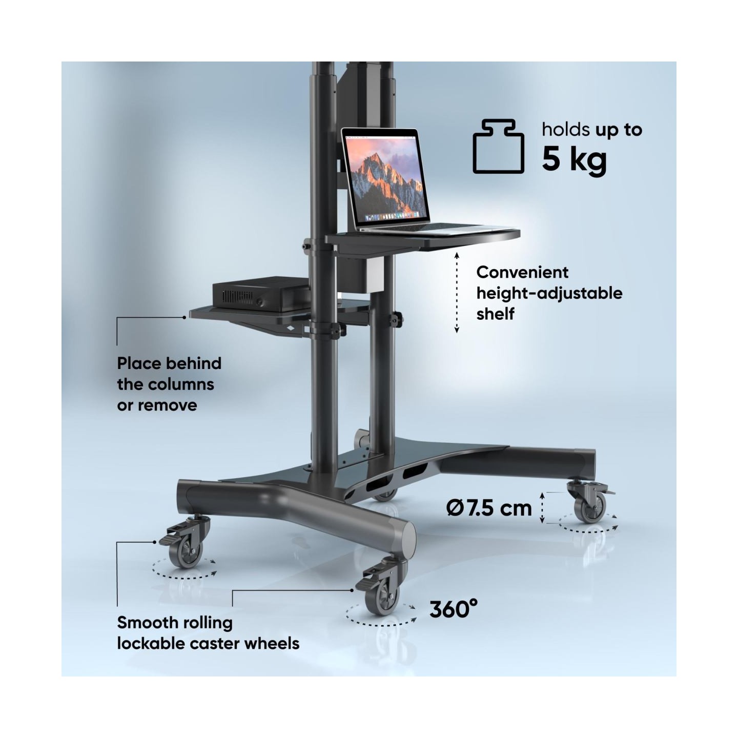 Onkron TV SET ACC MOTOR. MOBILE STAND/50-86" BLACK TS1881E-B ONKRON