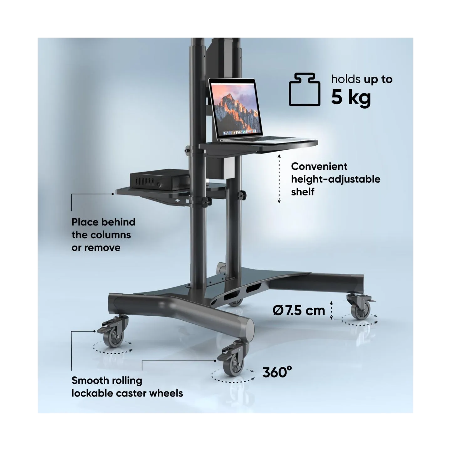 Onkron TV SET ACC MOTOR. MOBILE STAND/50-86" BLACK TS1881E-B ONKRON