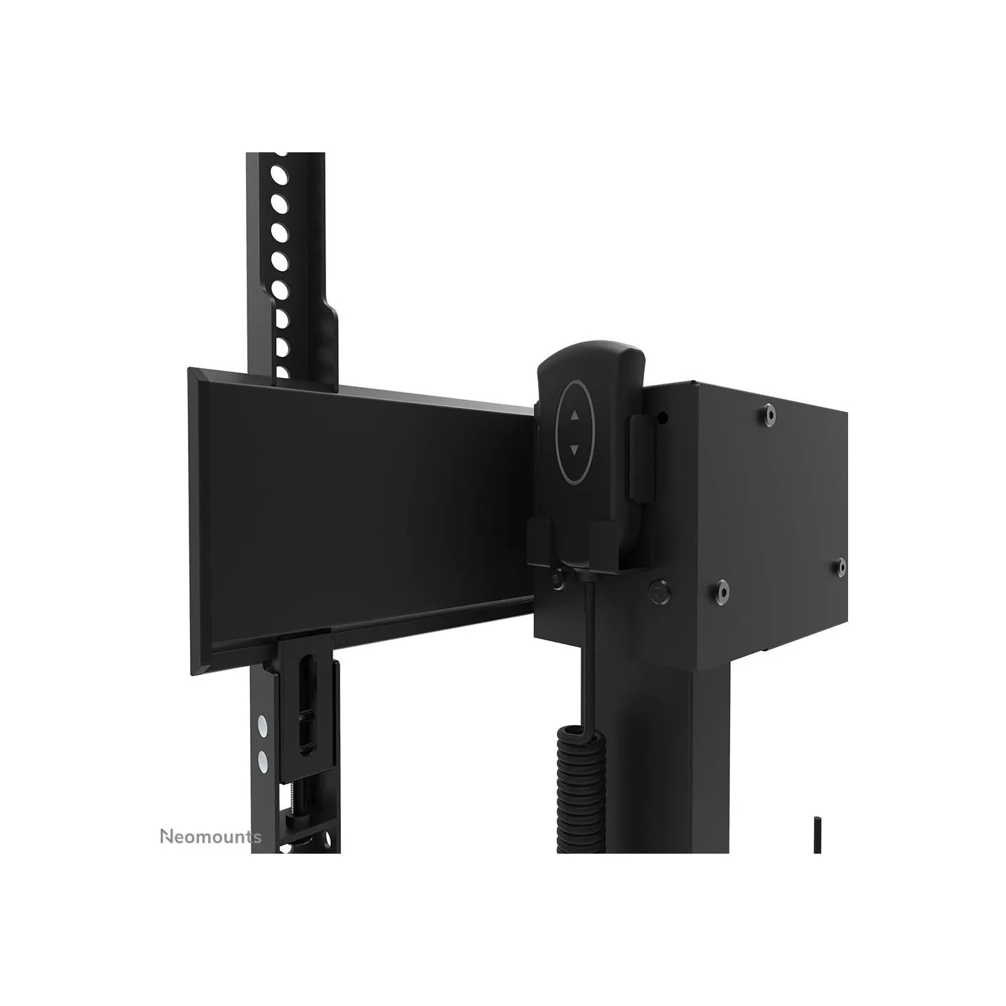 Neomounts BY NEWSTAR MOTORISED WALL STAND INCL. STORAGE BOX, 10 CM. WHEELS VESA 100X100 UP TO 800X600 BLACK