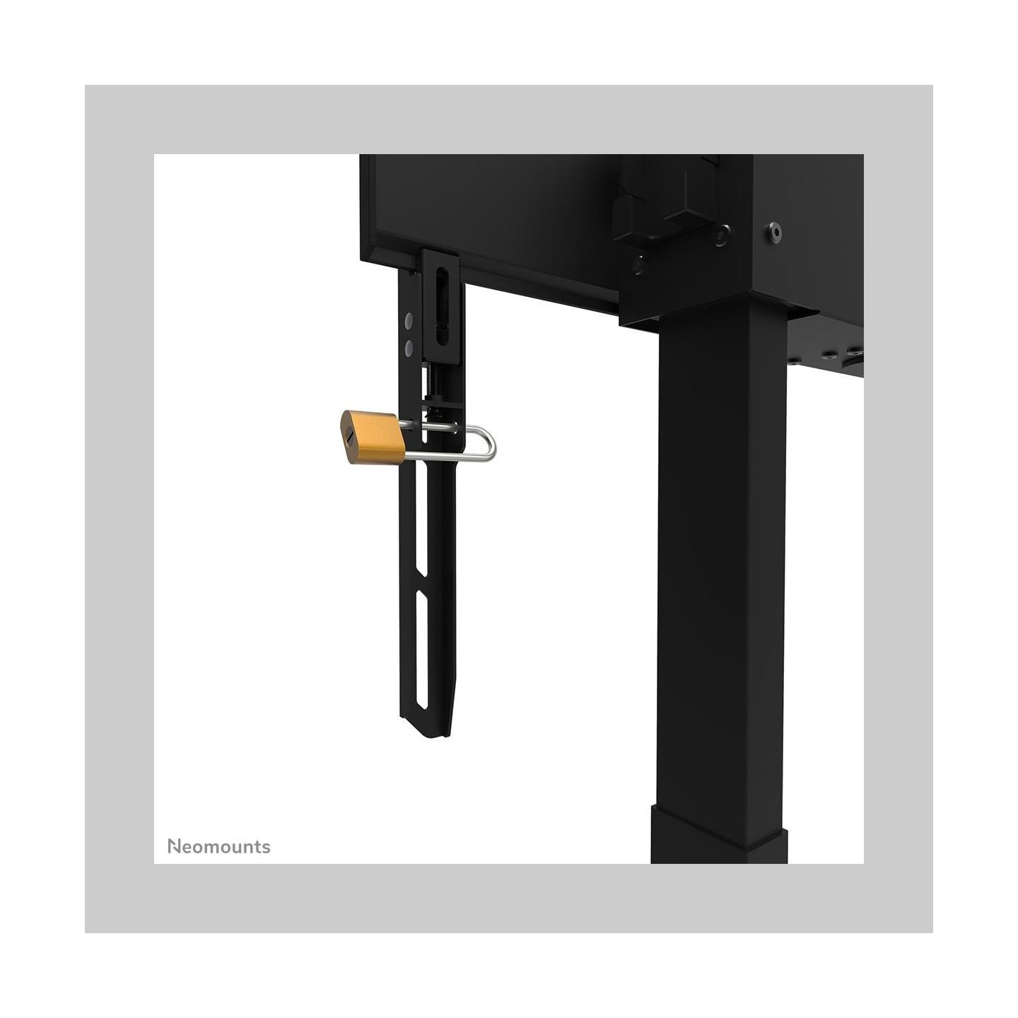 Neomounts BY NEWSTAR MOTORISED WALL STAND INCL. STORAGE BOX, 10 CM. WHEELS VESA 100X100 UP TO 800X600 BLACK