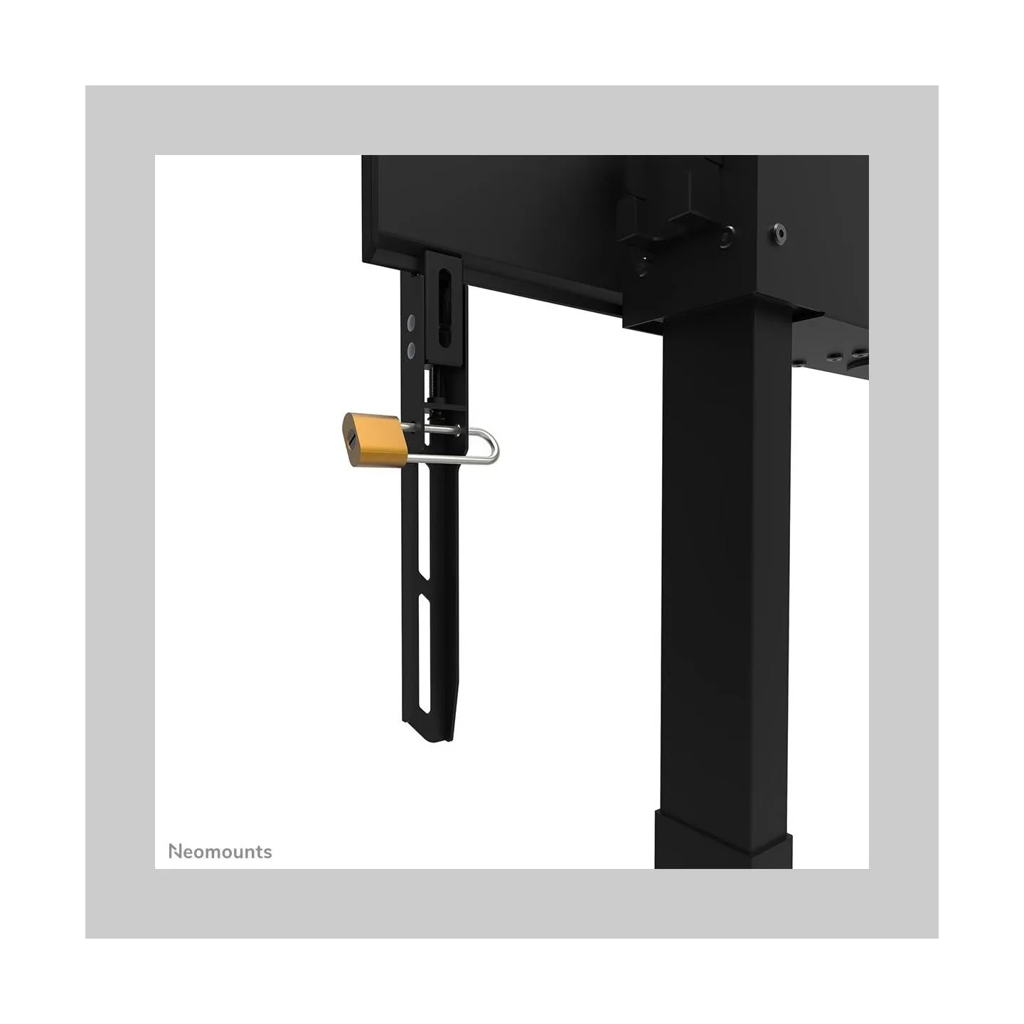 Neomounts BY NEWSTAR MOTORISED WALL STAND INCL. STORAGE BOX, 10 CM. WHEELS VESA 100X100 UP TO 800X600 BLACK