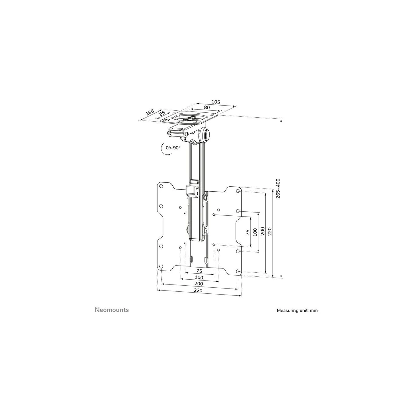 Neomounts FPMA-C020BLACK LCD CEILING MOUNT