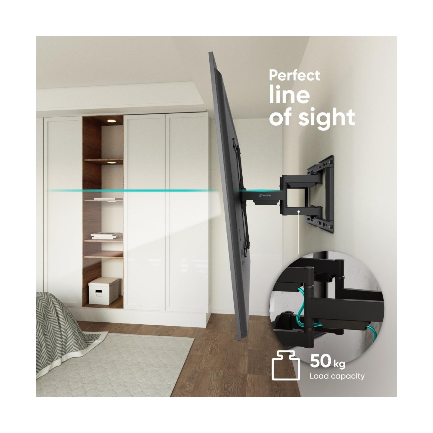 Onkron TV SET ACC WALL MOUNT /32-90"/BLACK SM6-B ONKRON