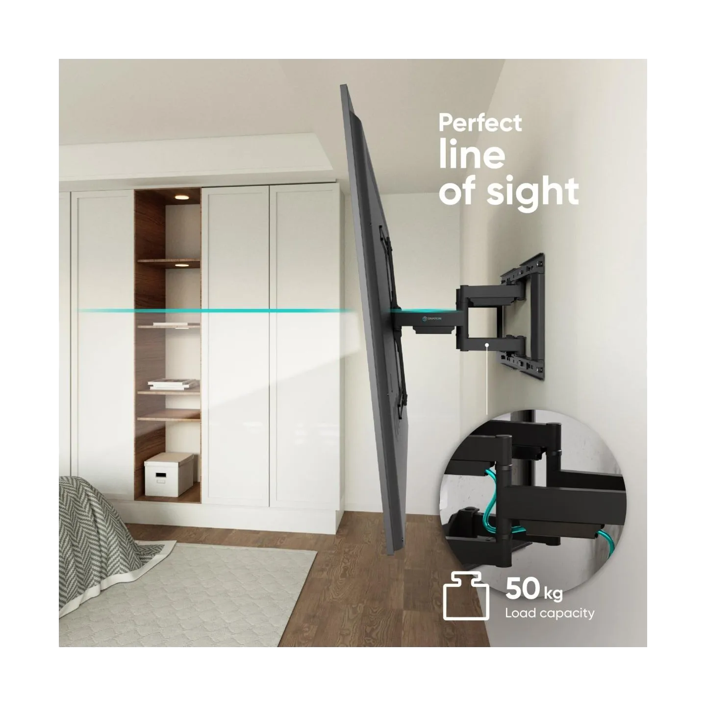Onkron TV SET ACC WALL MOUNT /32-90"/BLACK SM6-B ONKRON