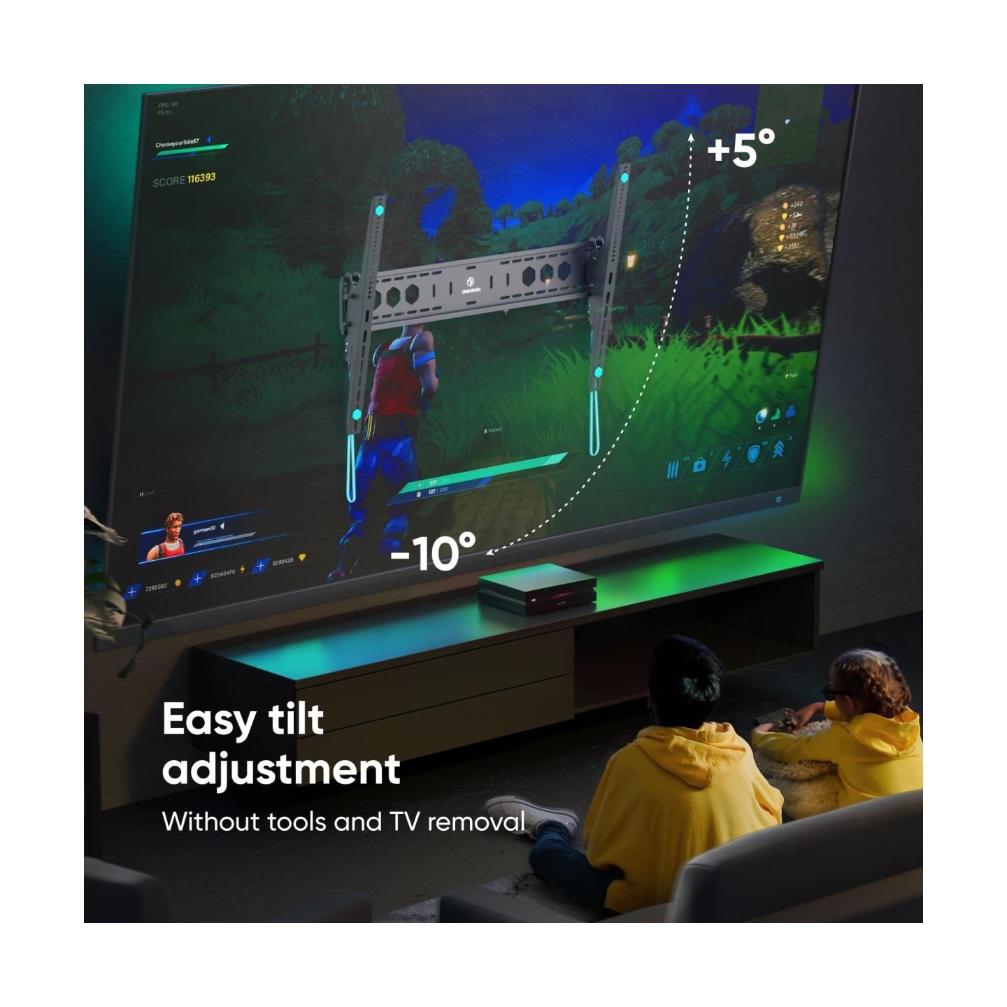 Onkron TV SET ACC WALL MOUNT/60-110"/BLACK UT12-B ONKRON