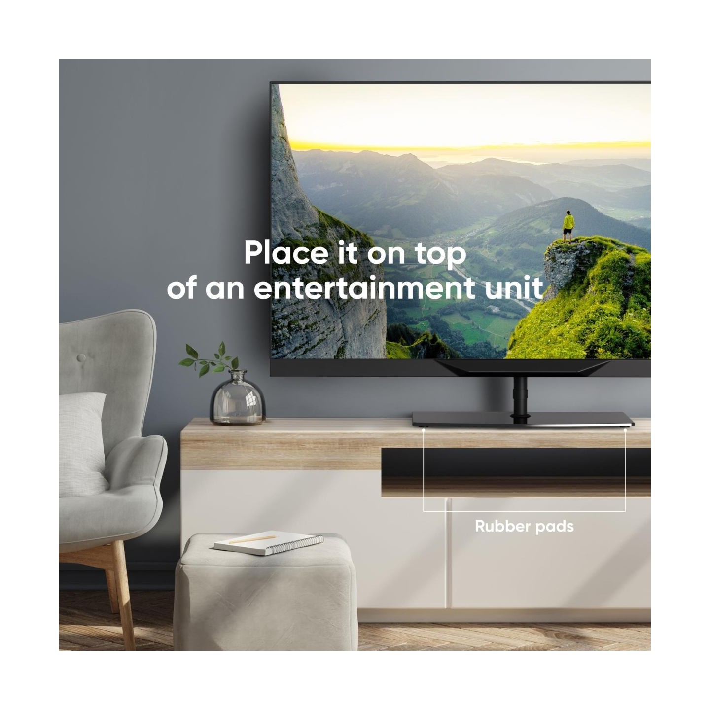 Onkron TV SET ACC FLOOR STAND /30-60"/BLACK TS5065-B ONKRON