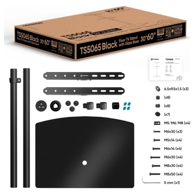 Onkron TV SET ACC FLOOR STAND /30-60"/BLACK TS5065-B ONKRON