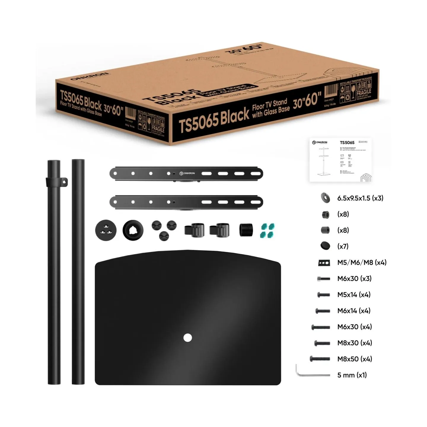 Onkron TV SET ACC FLOOR STAND /30-60"/BLACK TS5065-B ONKRON