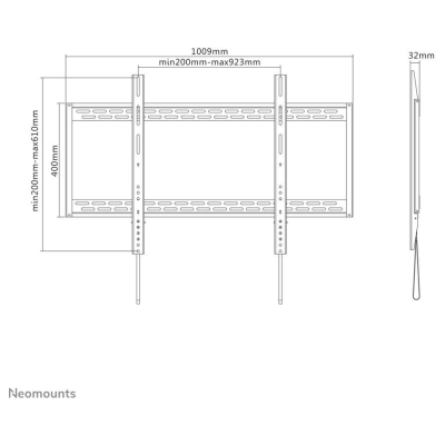 Neomounts NEWSTAR FLAT SCREEN WALL MOUNT - IDEAL FOR LARGE FORMAT DISPLAYS (FIXED) - 125KG 60-100" BLACK