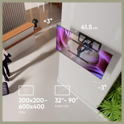 Onkron TV SET ACC WALL MOUNT /32-90"/BLACK SM6L-B ONKRON