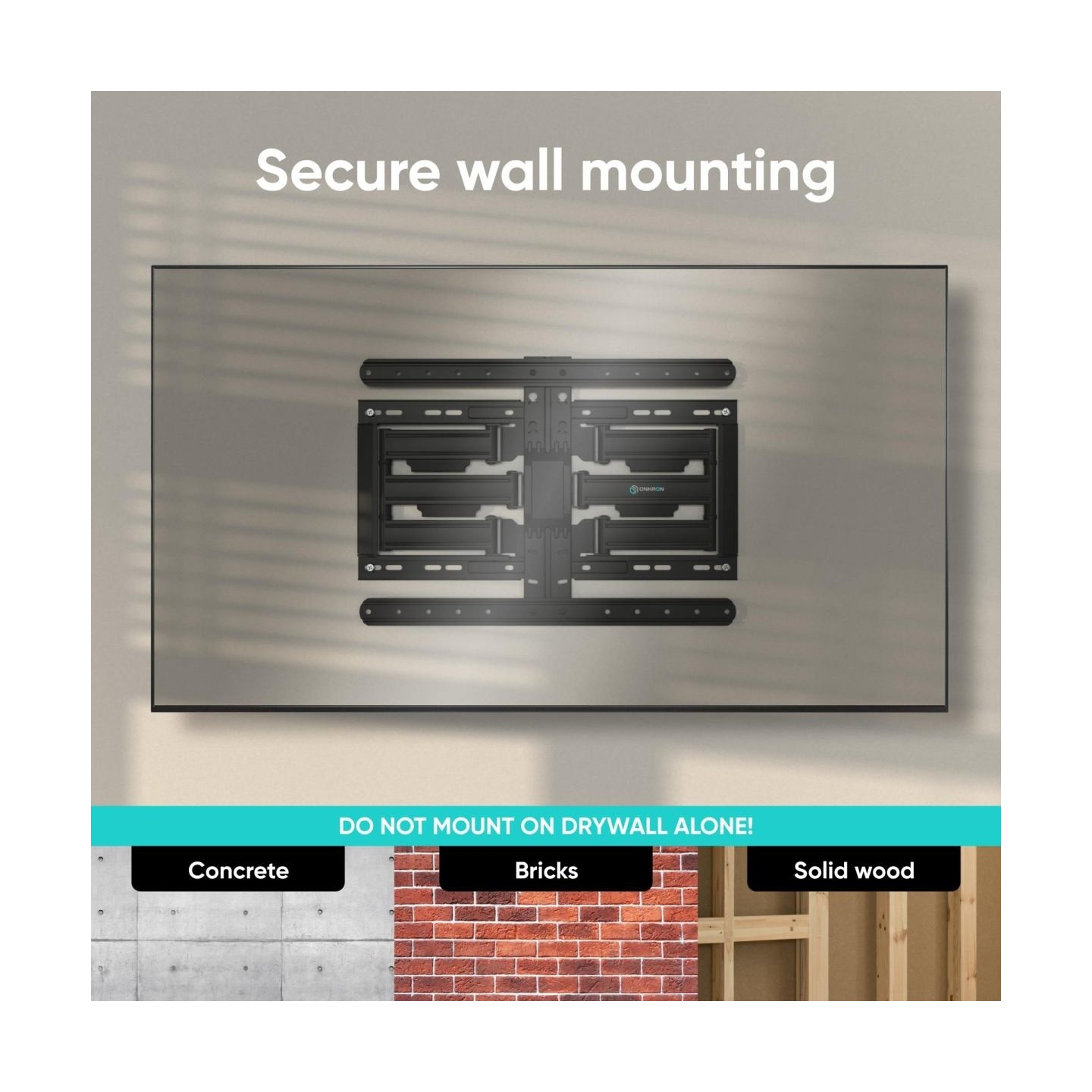 Onkron TV SET ACC WALL MOUNT /32-90"/BLACK SM6L-B ONKRON