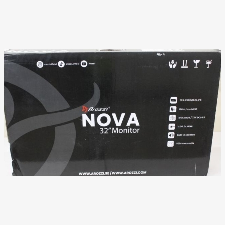 Arozzi Nova 32" IPS, 180Hz, Computer Monitor - Purple |  Nova | 32 " | IPS | QHD | 16:9 | 180 Hz | 1 ms | 2560 x 1440 pixels | 3