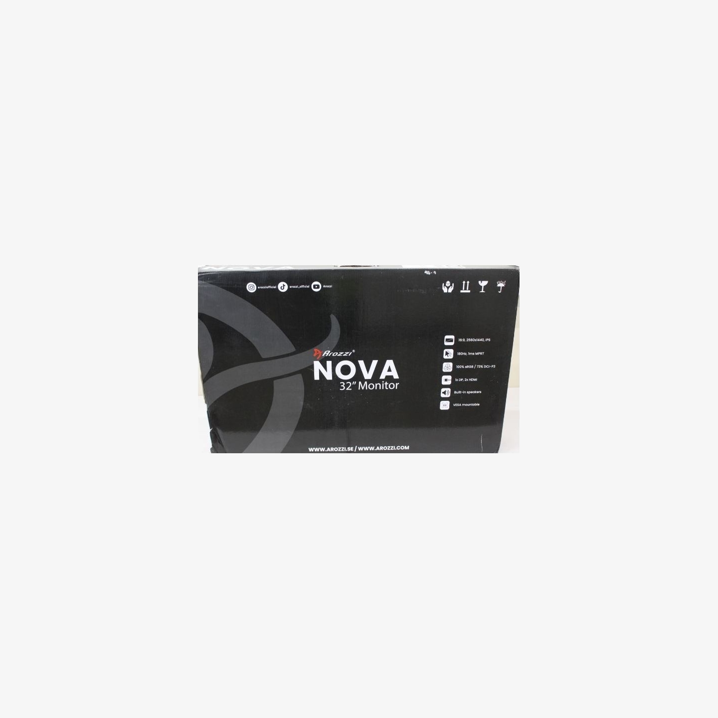 Arozzi Nova 32" IPS, 180Hz, Computer Monitor - Purple |  Nova | 32 " | IPS | QHD | 16:9 | 180 Hz | 1 ms | 2560 x 1440 pixels | 3
