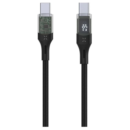 Fixed | Cable USB-C/USB-C with display, PD support, 1.2m, USB 2.0, 100W | FIXDD-CC12-BK
