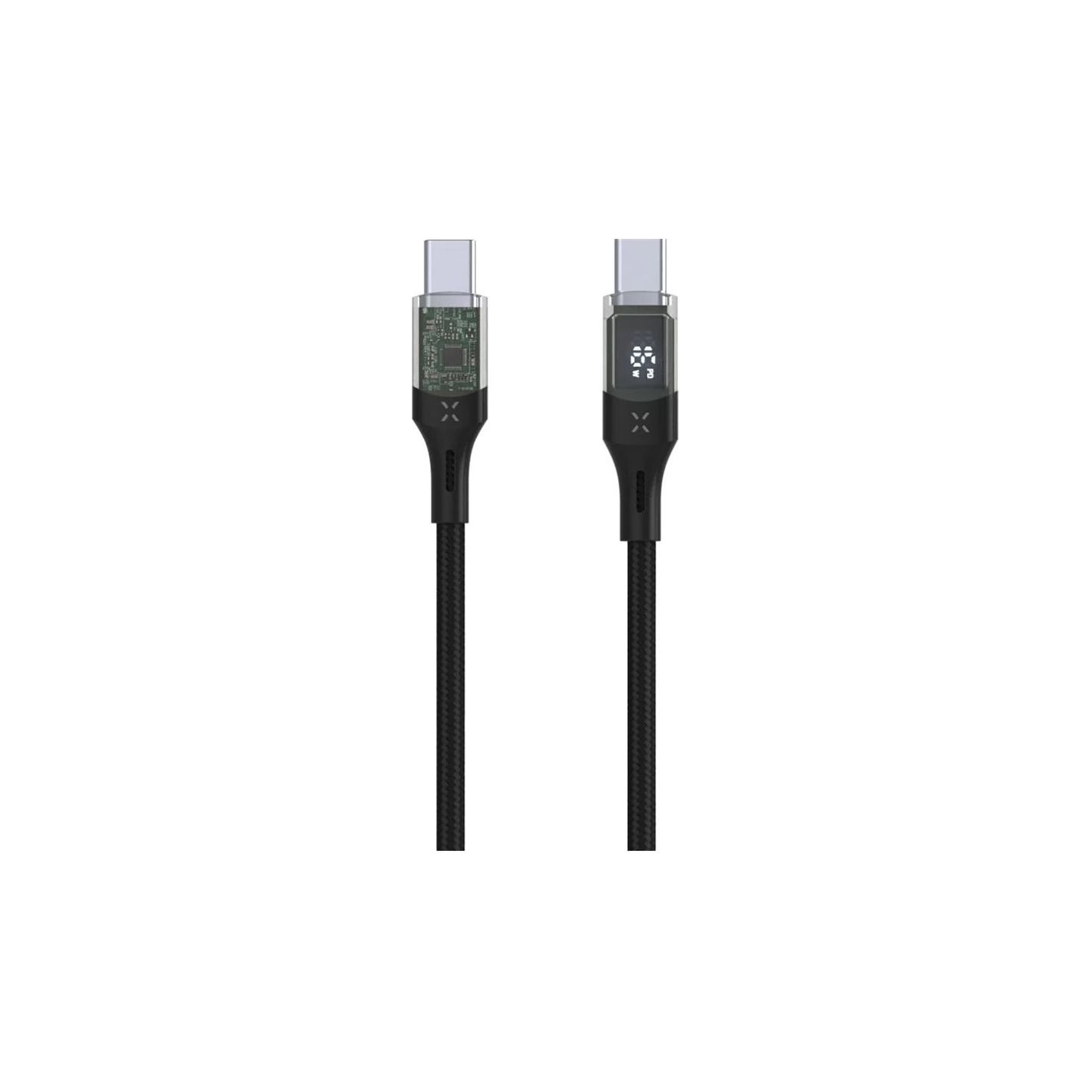 Fixed | Cable USB-C/USB-C with display, PD support, 1.2m, USB 2.0, 100W | FIXDD-CC12-BK