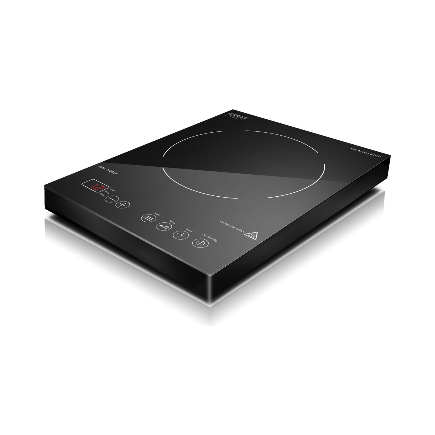 Caso | Free standing table hob | Pro Menu 2100 02224 | Number of burners/cooking zones 1 | Sensor | Induction | Black