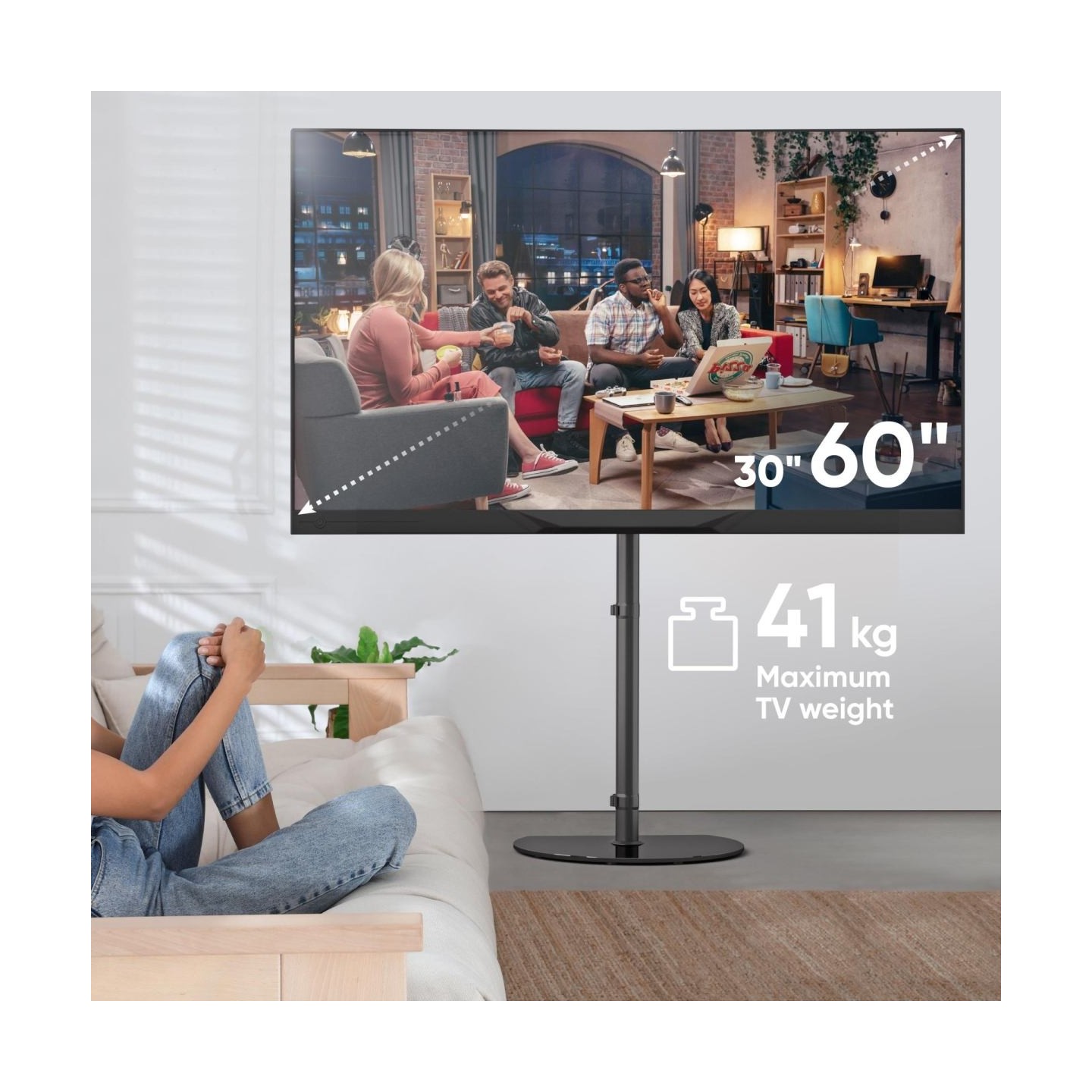 Onkron TV SET ACC FLOOR STAND /30-60"/BLACK TS5060-B ONKRON
