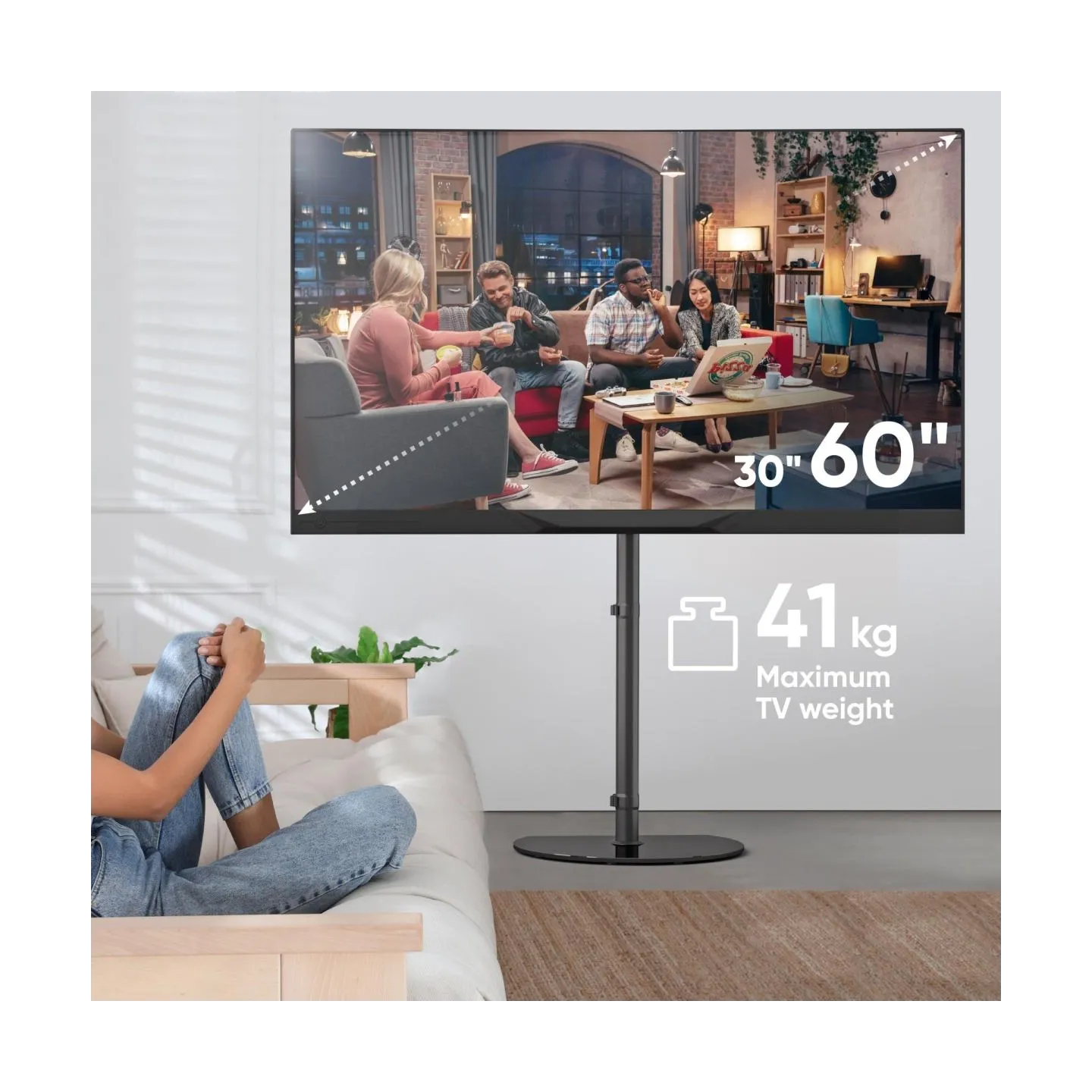 Onkron TV SET ACC FLOOR STAND /30-60"/BLACK TS5060-B ONKRON