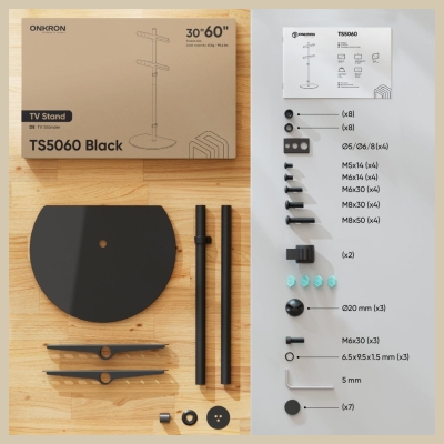 Onkron TV SET ACC FLOOR STAND /30-60"/BLACK TS5060-B ONKRON