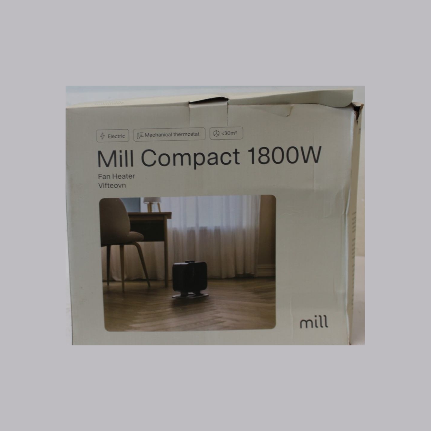 Mill | Heater | CUS1800MECBA | PTC Fan | 1800 W | Suitable for rooms up to 30 m² | Black | DAMAGED PACKAGING